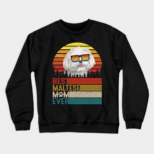 Vintage Best Maltese Mom Ever Crewneck Sweatshirt by IainDodes